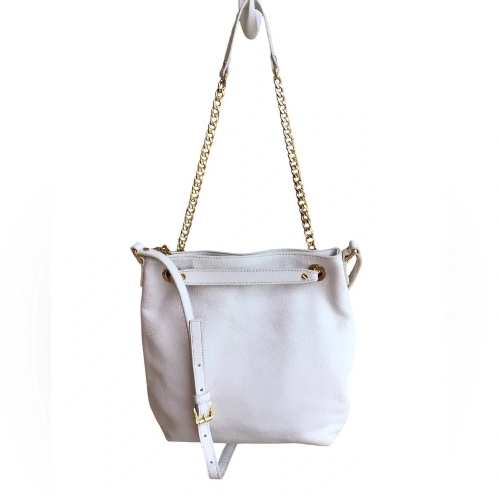 Michael Kors White Leather Jet Set Chain Shoulder Bag